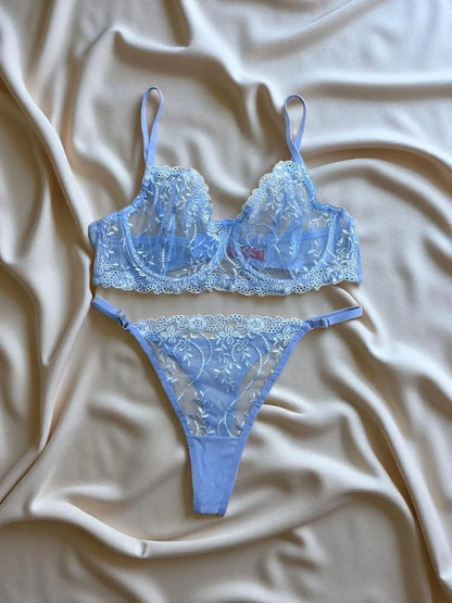 Garden Bralet Takım Açık Mavi (Büyük Beden)