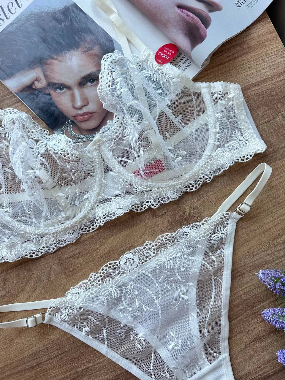 Garden Bralet Takım Beyaz (Büyük Beden)