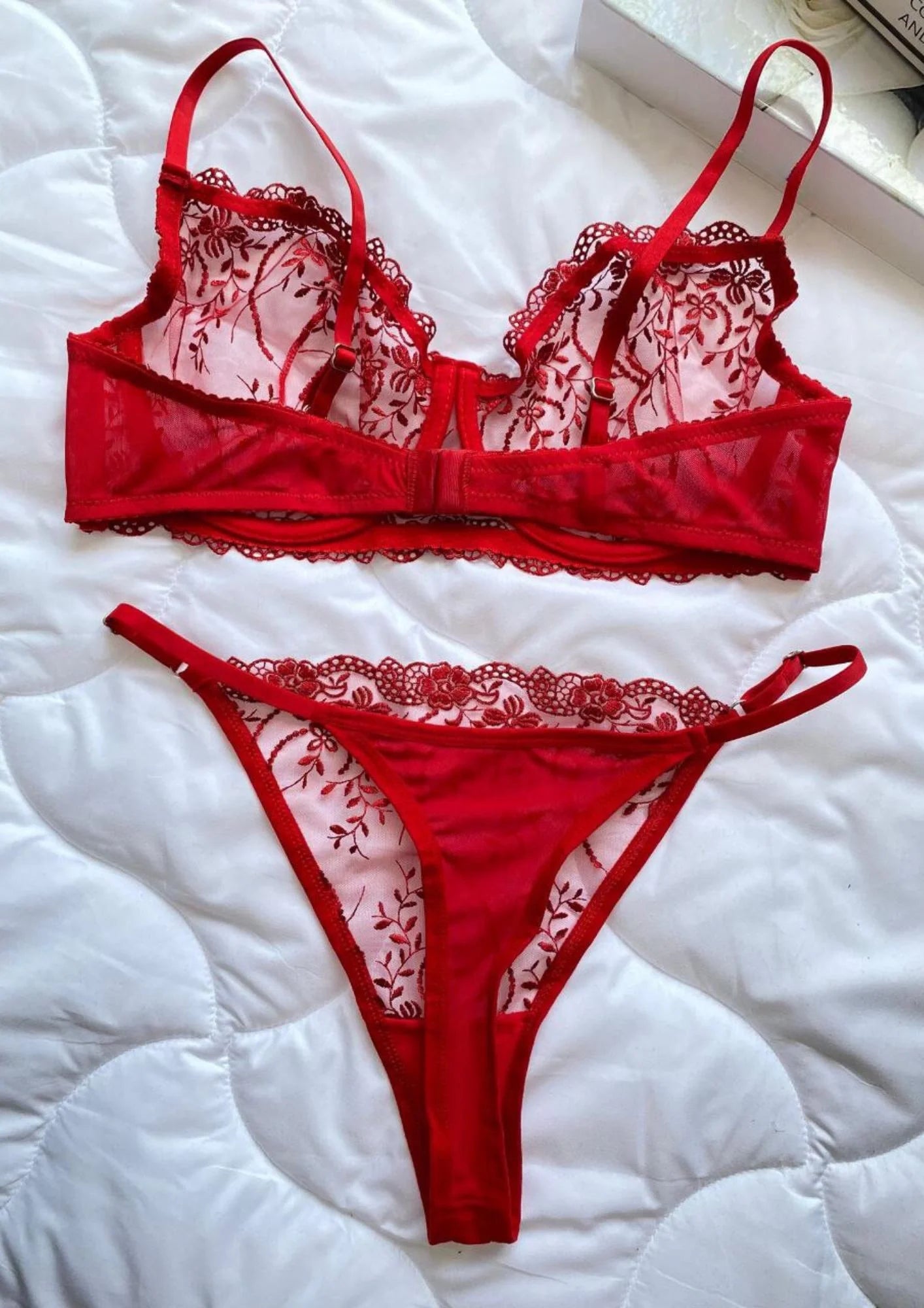 Garden Bralet Takım - Kırmızı (Büyük Beden)