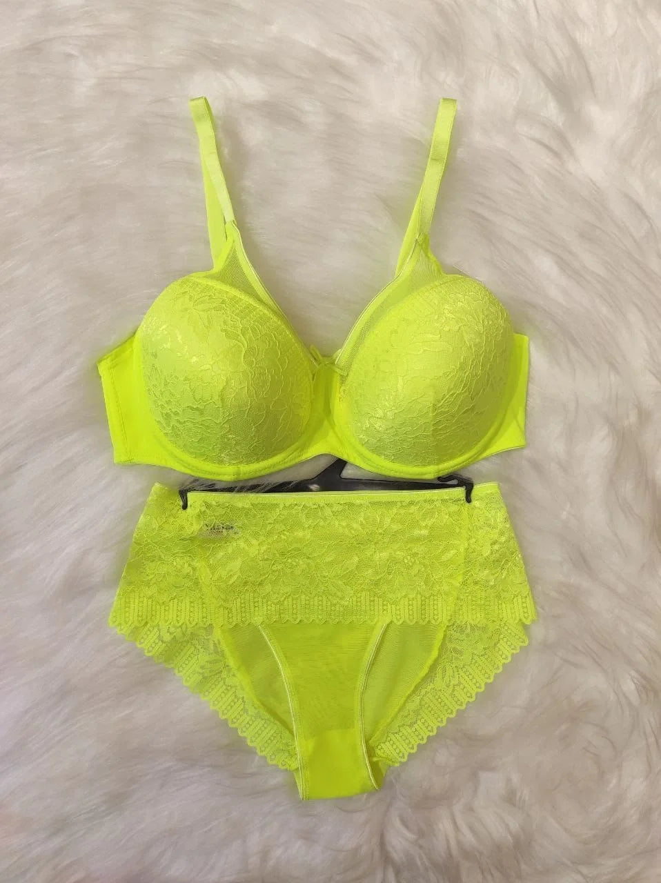 Ginger Sütyen Takımı - Neon Sarı (Büyük Beden)
