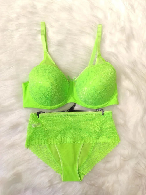 Ginger Sütyen Takımı - Neon Yeşil (Büyük Beden)