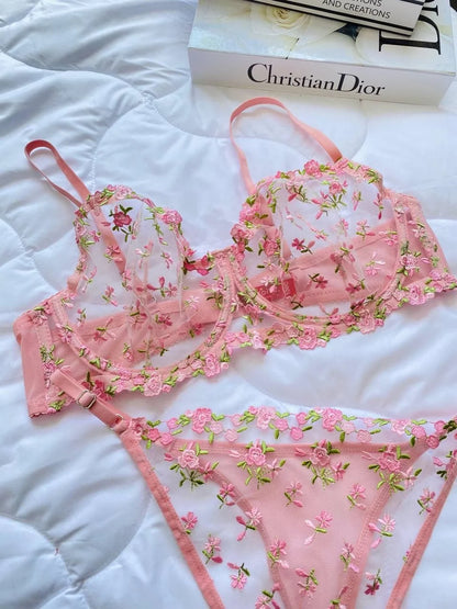 Golden Bralet Takım - Pembe (Büyük Beden)