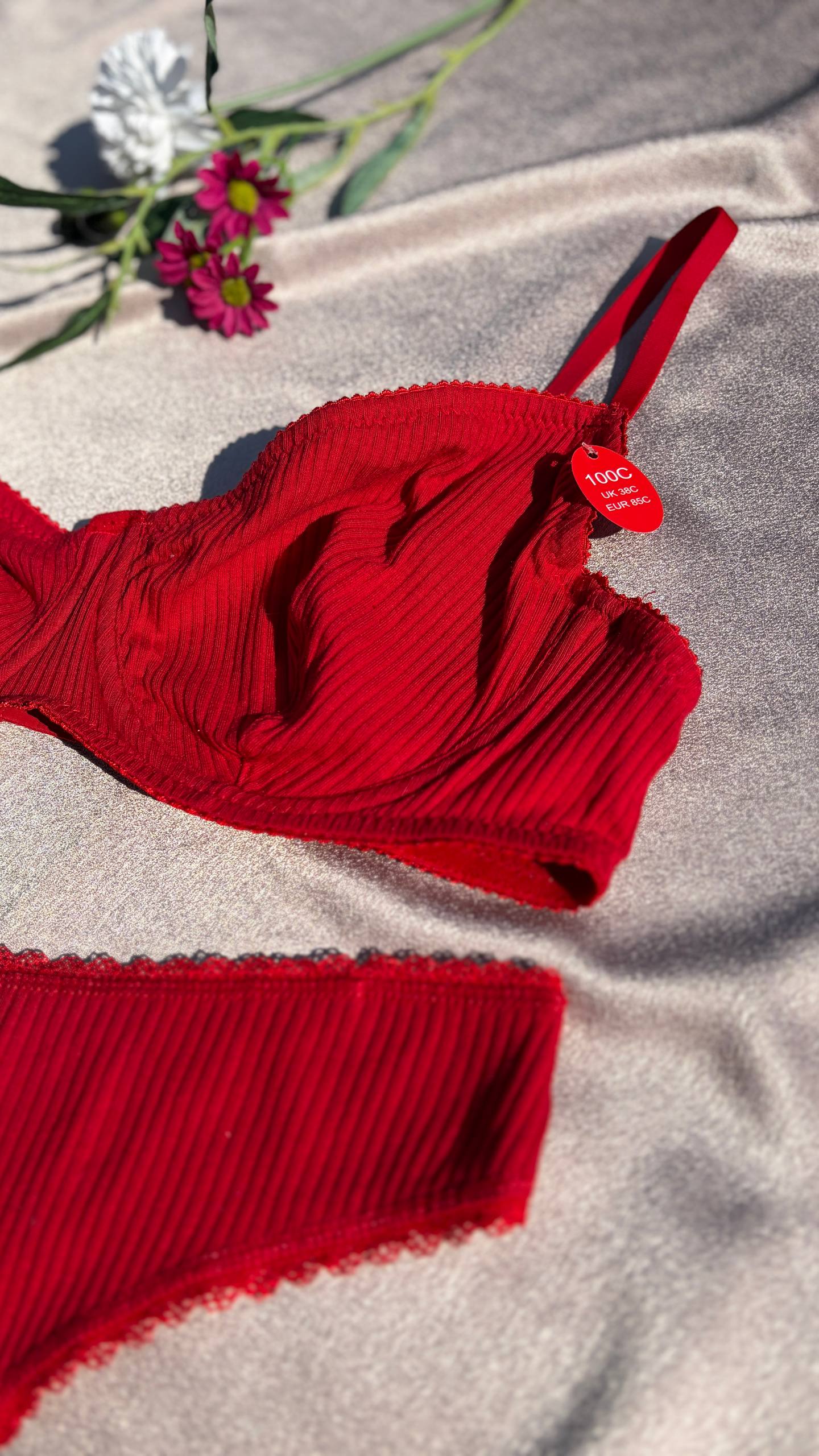 Soft Bralet Takım Kırmızı (Büyük Beden)