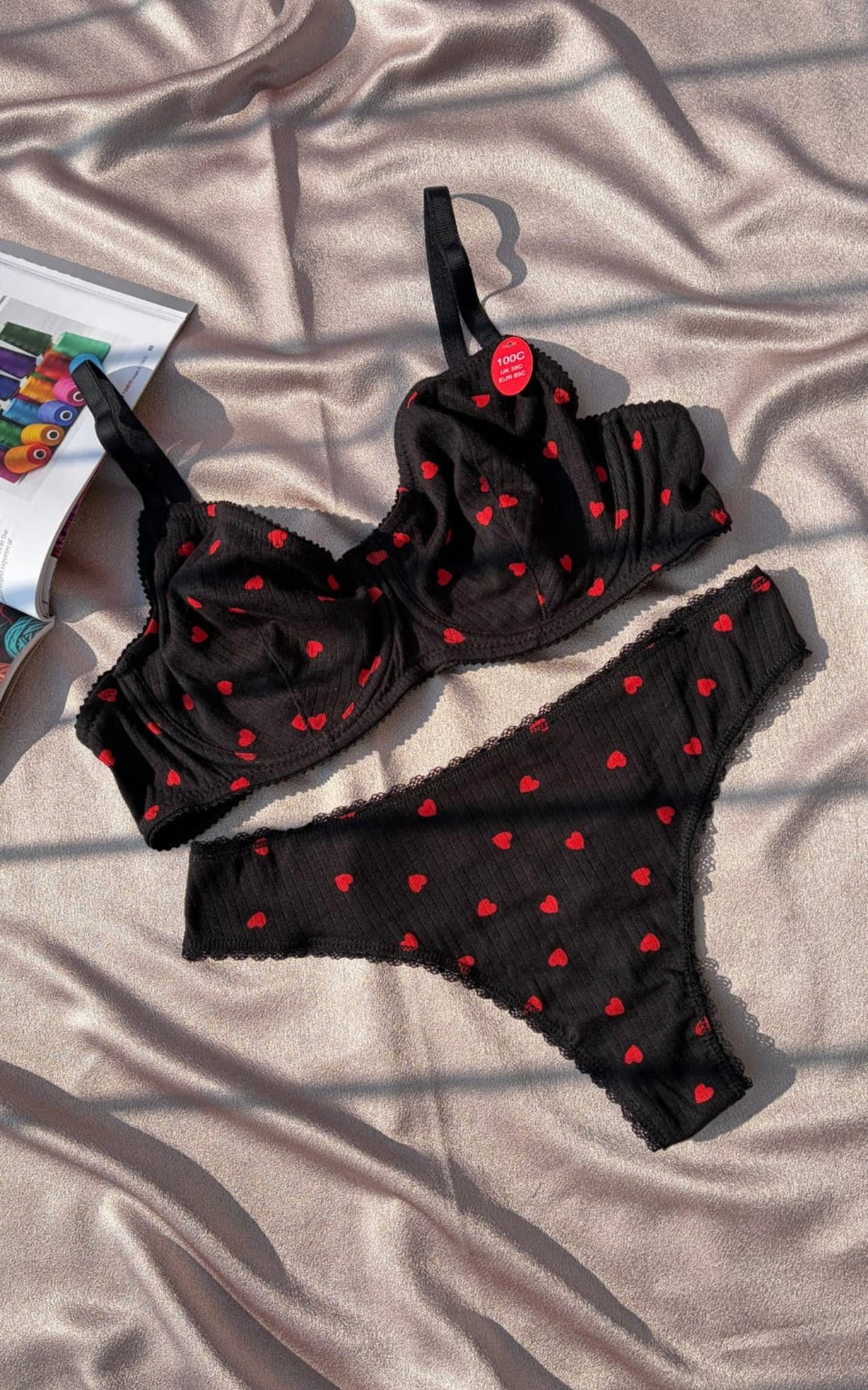 Cotton Bralet Takım Siyah (Büyük Beden)