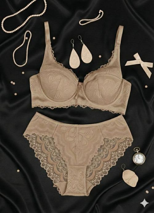 Flex Bralet Takım Kahverengi (Büyük Beden)