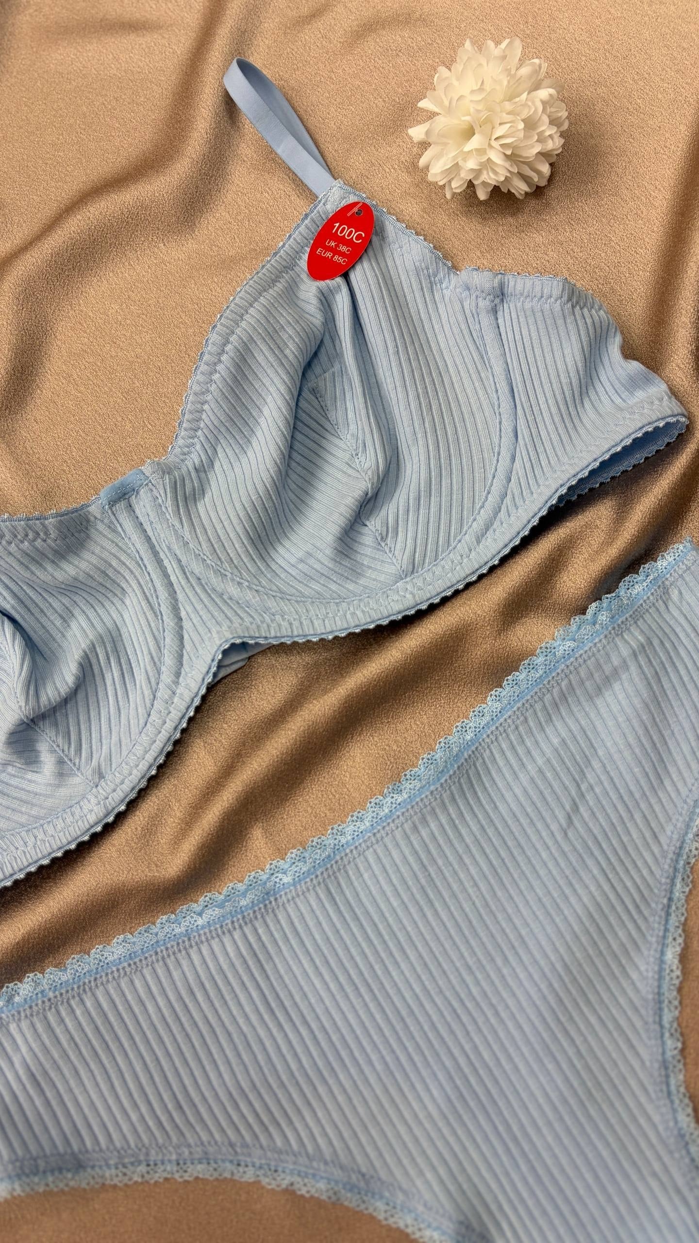 Soft Bralet Takım Mavi (Büyük Beden)