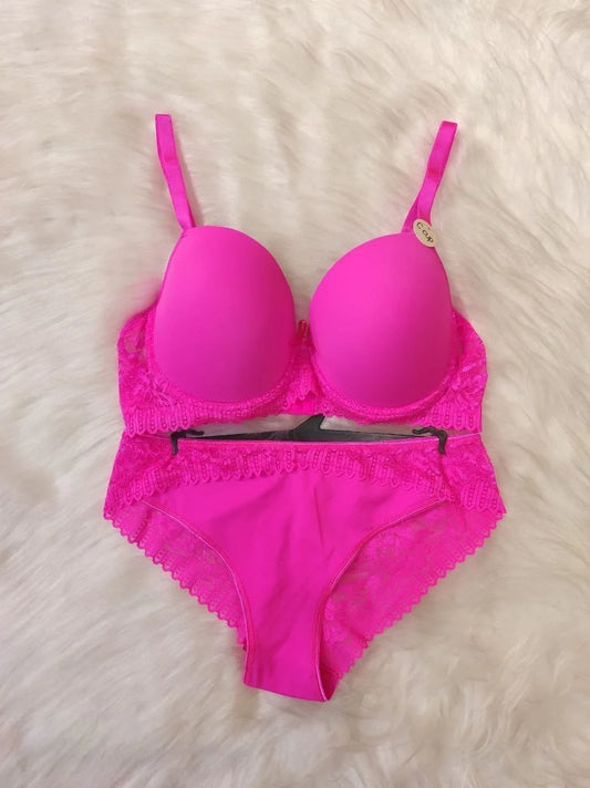 Vanilia Sütyen Takımı - Neon Pembe (Büyük Beden)