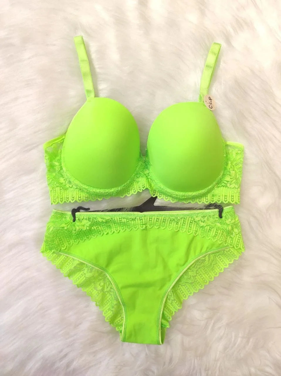 Vanilia Sütyen Takımı - Neon Yeşil (Büyük Beden)