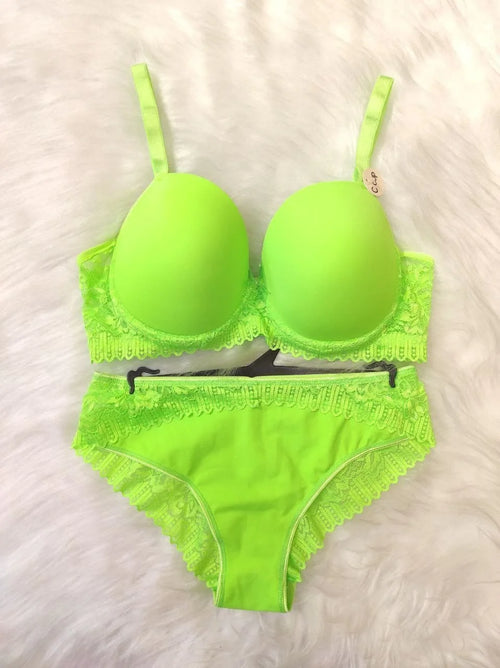 Vanilia Sütyen Takımı - Neon Yeşil (Büyük Beden)